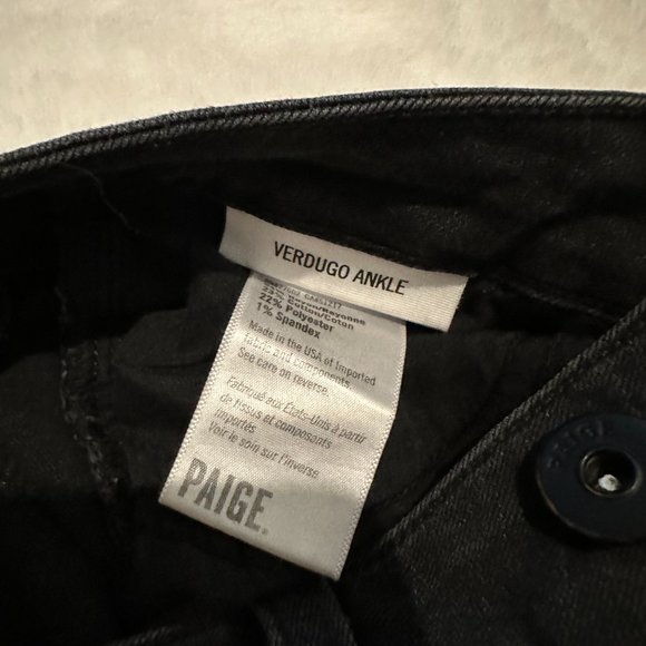 Paige Verdugo Ankle Skinny Jean size 24 Black - Picture 6 of 7